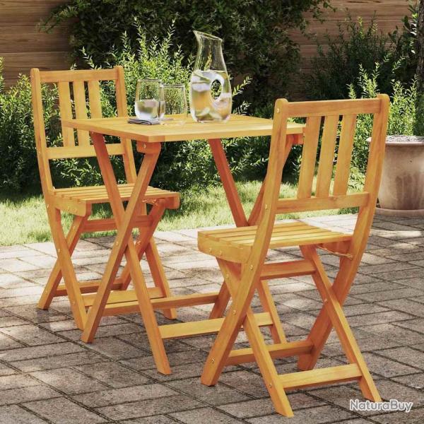 Ensemble bistrot 3 pcs Huile Naturelle Bois d'Acacia Massif