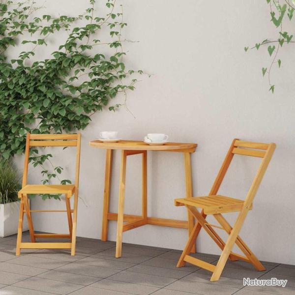 Ensemble bistrot 3 pcs Huile Naturelle Bois d'Acacia Massif