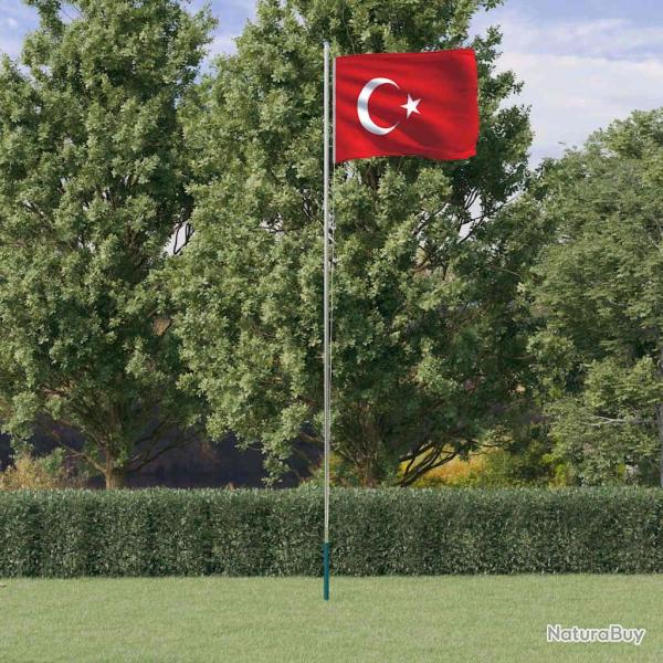 Drapeau de la Turquie et m�t 6,08 m Aluminium