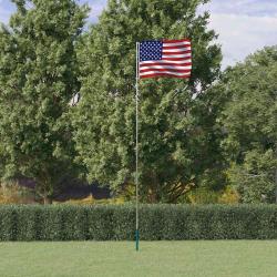 Drapeau des &Eacute;tats-Unis et m&acirc;t 5,5 m Aluminium