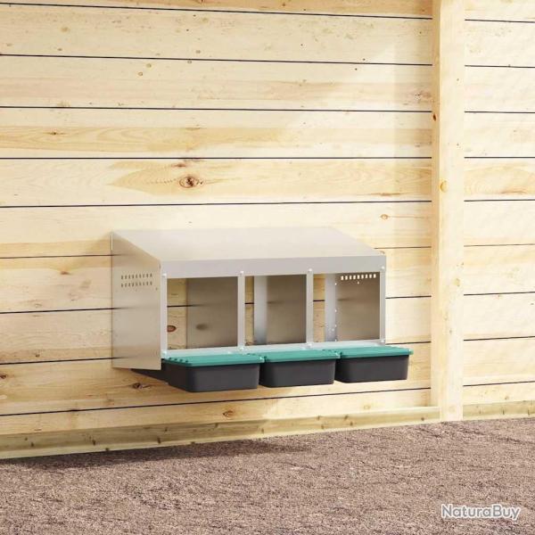 Nichoir � poules3 compartiments, fixation murale, acier galvanis�