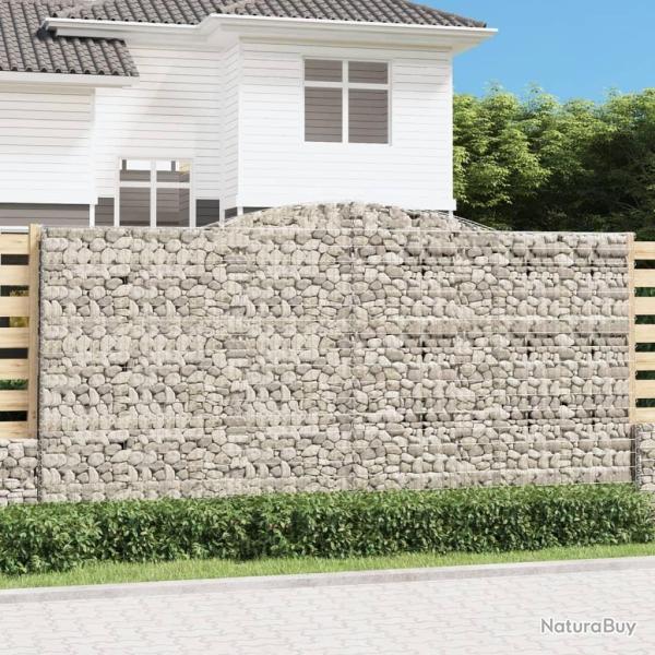 Paniers � gabions arqu�s 2 pcs 400x50x200/220 cm Fer galvanis�