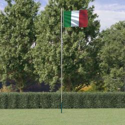Drapeau de l'Italie et m&acirc;t 6,08 m Aluminium