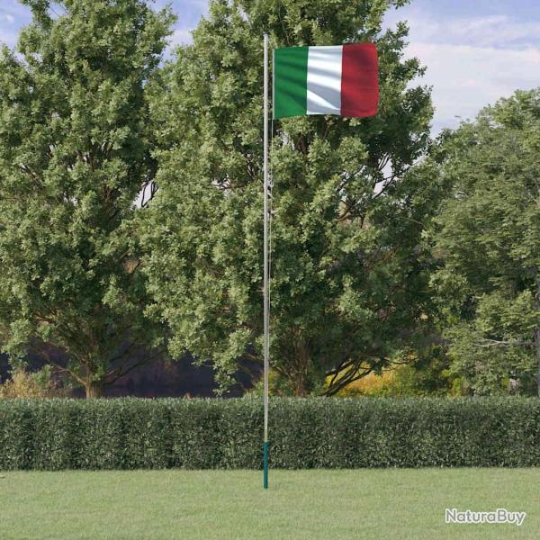 Drapeau de l'Italie et m�t 6,08 m Aluminium
