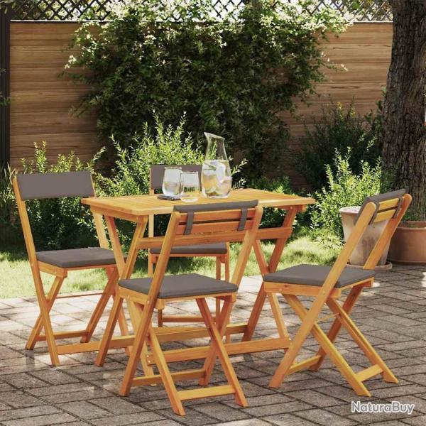Ensemble bistrot 5 pcs Huile Naturelle Bois d'Acacia Massif