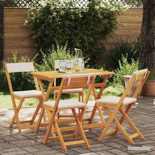 Ensemble bistrot 5 pcs Huile Naturelle Bois d'Acacia Massif