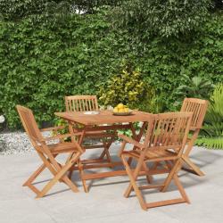 Ensemble &agrave; manger de jardin 5 pcs Bois d'acacia solide