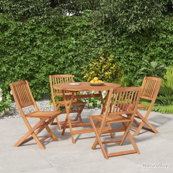 Ensemble � manger de jardin 5 pcs Bois d'acacia solide