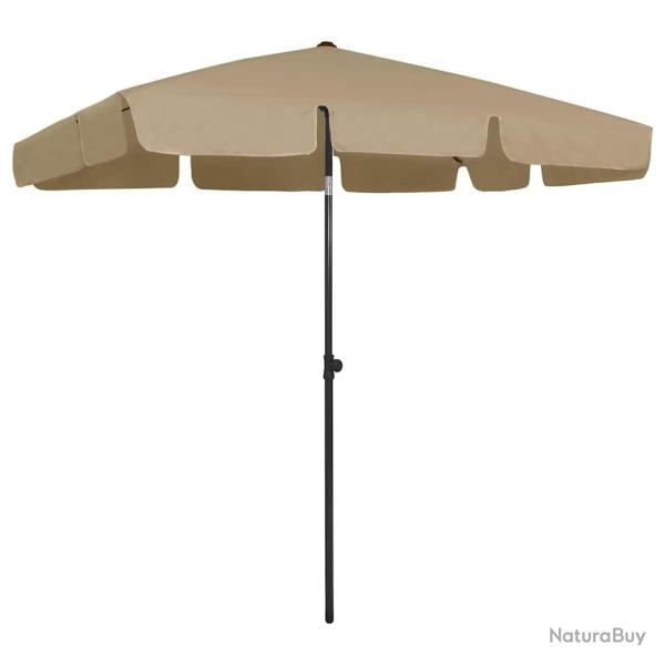 Parasol de plage taupe 200x125 cm