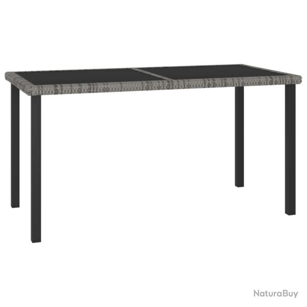 Table � d�ner de jardin Gris 140x70x73 cm R�sine tress�e