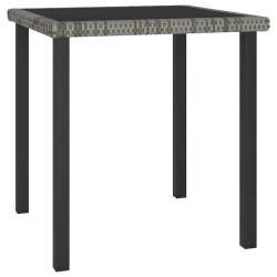 Table &agrave; d&icirc;ner de jardin Gris 70x70x73 cm R&eacute;sine tress&eacute;e