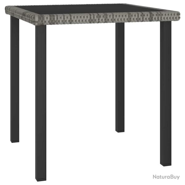Table � d�ner de jardin Gris 70x70x73 cm R�sine tress�e