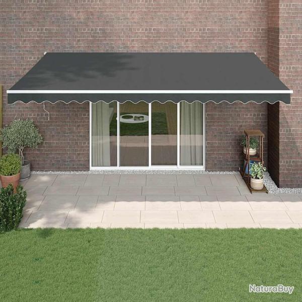 Auvent r�tractable anthracite 5x3 m tissu et aluminium
