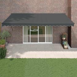 Auvent r&eacute;tractable automatique anthracite 5x3 m