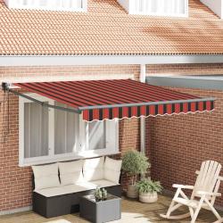 Auvent r&eacute;tractable automatique orange et marron 3,5x2,5 m