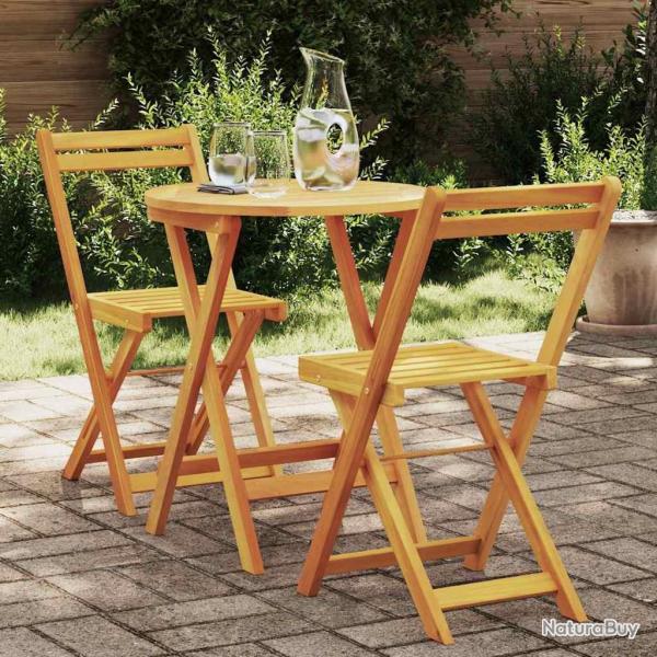 Ensemble de salle � manger pour jardin 3 pcs Huile Naturelle