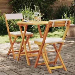 Ensemble de salle &agrave; manger pour jardin 3 pcs Huile Naturelle