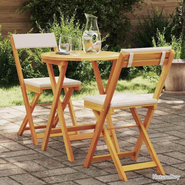 Ensemble de salle � manger pour jardin 3 pcs Huile Naturelle