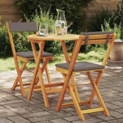 Ensemble de salle &agrave; manger pour jardin 3 pcs Huile Naturelle