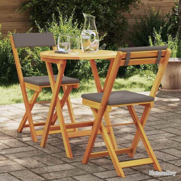 Ensemble de salle � manger pour jardin 3 pcs Huile Naturelle