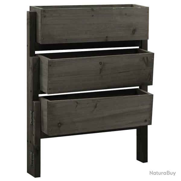 Jardini�re pliable de jardin Gris 60x14x75 cm Bois de sapin