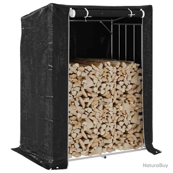 Portant de bois de chauffage et housse de pluie acier galvanis�
