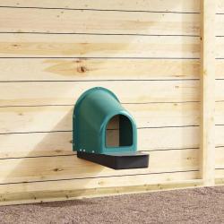 Nichoirs &agrave; poules 4 pi&egrave;ces Fixation murale Plastique vert fonc&eacute;