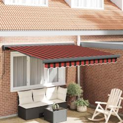 Auvent r&eacute;tractable orange et marron 3x2,5 m tissu et aluminium