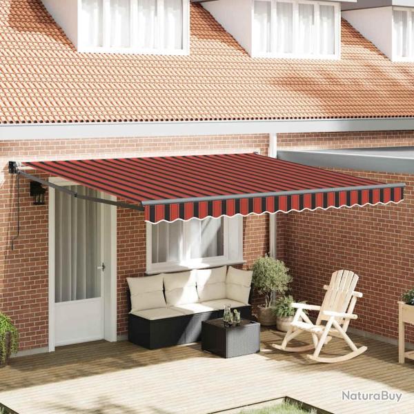 Auvent r�tractable automatique orange et marron 4x3 m