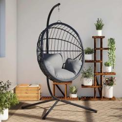 Support de chaise suspendue en forme d'oeuf sans panier Acier anthracite