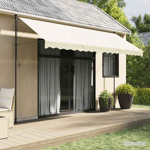 Auvent r�tractable cr�me 400x150 m tissu et acier