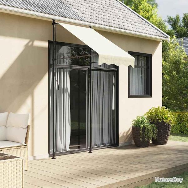 Auvent r�tractable cr�me 100x150 m tissu et acier