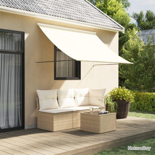 Auvent r�tractable cr�me 200x150 m tissu et acier