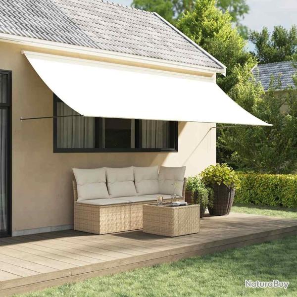 Auvent r�tractable cr�me 350x150 m tissu et acier