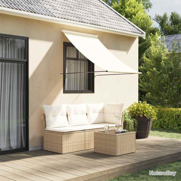 Auvent r�tractable cr�me 100x150 m tissu et acier