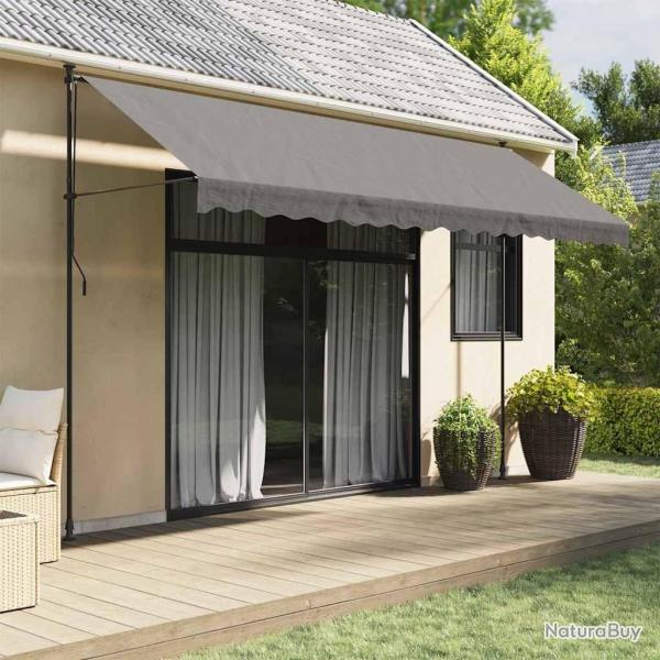 Auvent r�tractable anthracite 400x150 m tissu et acier