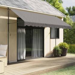 Auvent r&eacute;tractable anthracite 350x150 m tissu et acier