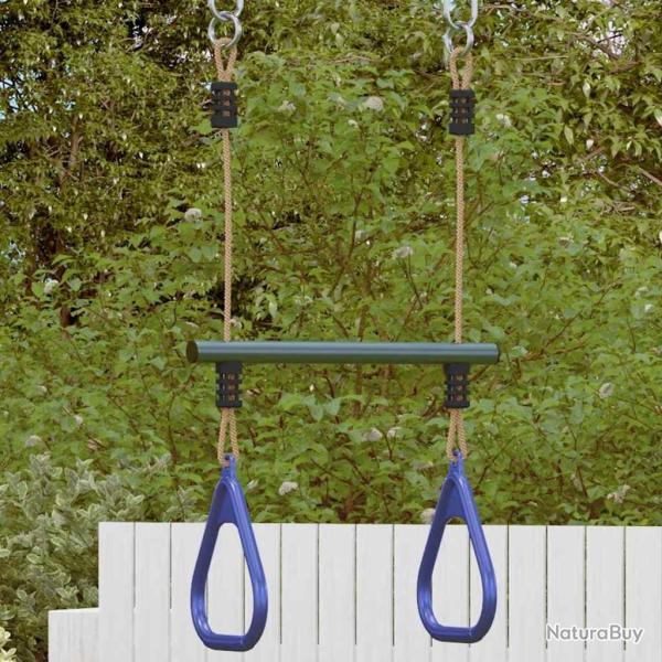 Barre de trap�ze et anneaux de gymnastique d'enfants acier