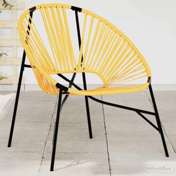 Chaise oeuf de jardin noir et jaune r�sine tress�e