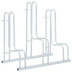 Support de v&eacute;lo au sol autoportant pour 3 v&eacute;los acier galvanis&eacute;
