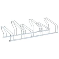 Support de v&eacute;lo au sol autoportant pour 6 v&eacute;los acier galvanis&eacute;
