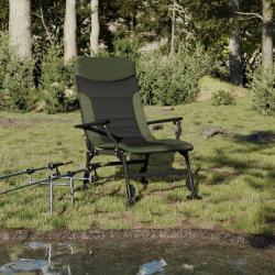 Chaise de p&ecirc;che avec accoudoir pliable vert