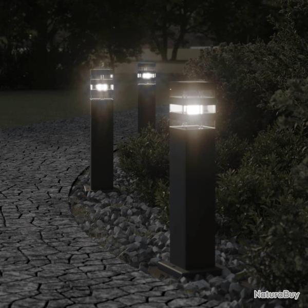 Lampadaires d'ext�rieur 3 pcs noir 50 cm aluminium