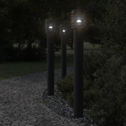 Lampadaire d'ext&eacute;rieur avec sortie noir 110 cm acier inoxydable