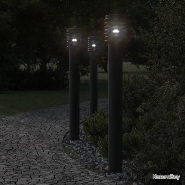 Lampadaire d'ext�rieur avec sortie noir 110 cm acier inoxydable