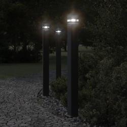 Lampadaire d'ext&eacute;rieur avec sortie noir 110 cm aluminium