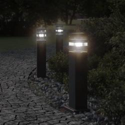 Lampadaire d'ext&eacute;rieur noir 50 cm aluminium