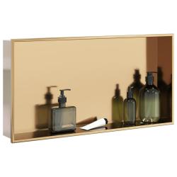 Niche de douche dor&eacute; bross&eacute; 62x32x9 cm acier inoxydable