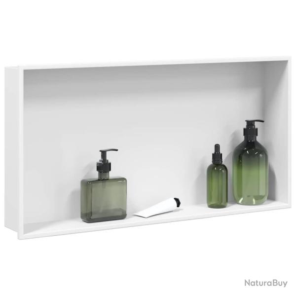 Niche de douche blanc mat 62x32x9 cm acier inoxydable