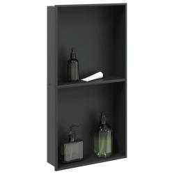 Niche de douche noir mat 32x62x9 cm acier inoxydable